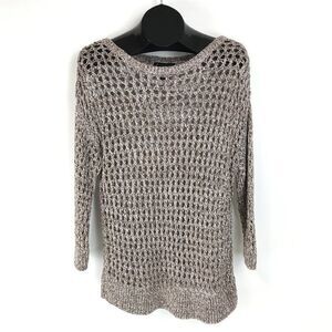 Lane Bryant Open-Knit Sweater Women's Plus Size 14/16 Metallic Pullover